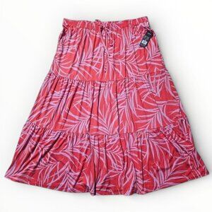 NWT Robert Louis Women Maxi Skirt 2X - 3X Tropical Print Elastic Waist Pockets